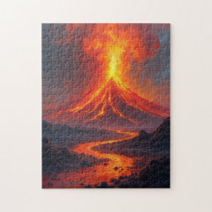 Volcanic eruption lava hot colourful jigsaw puzzle