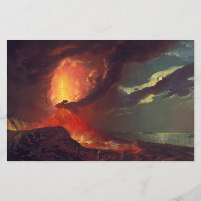 Volcanic Eruption of Mount Vesuvius (Live Volcano) Stationery (Front)