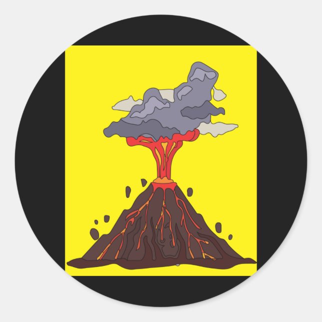 Volcanic Eruption Volcano Eruption Lava Classic Round Sticker (Front)