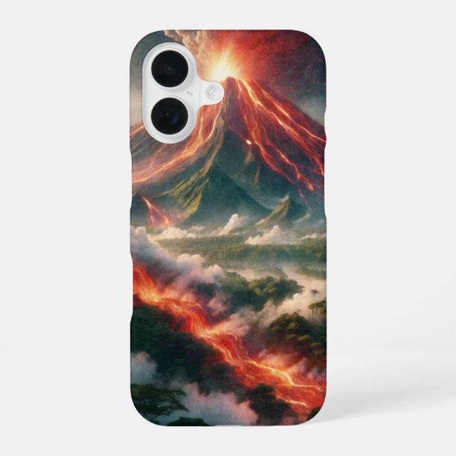 Volcanic Eruptions iPhone 16 Case (Back)