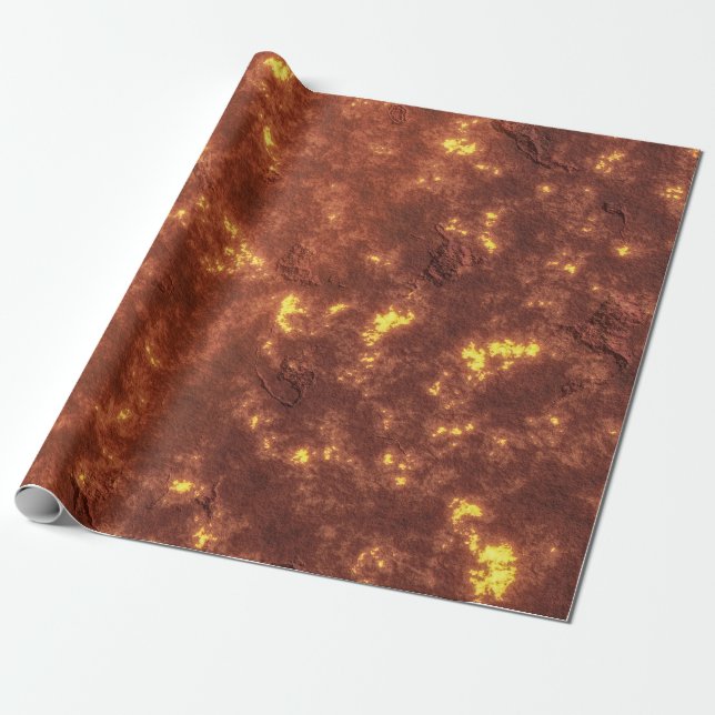 Volcanic hot lava planet surface wrapping paper (Unrolled)