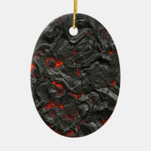 volcanic Lava background effect Ceramic Ornament