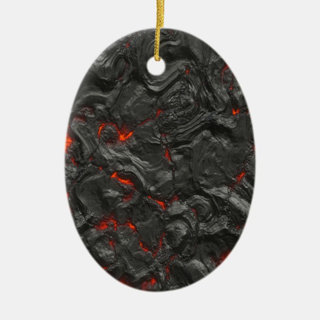 volcanic Lava background effect Ceramic Ornament (Front)