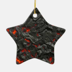 volcanic Lava background effect Ceramic Tree Decoration