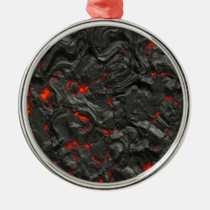 volcanic Lava background effect Metal Ornament