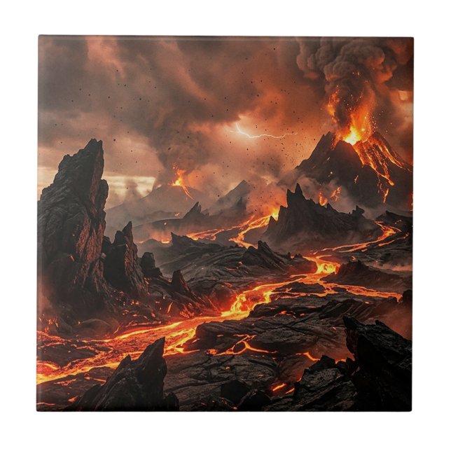 Volcanic Lava Ceramic Tile (Front)