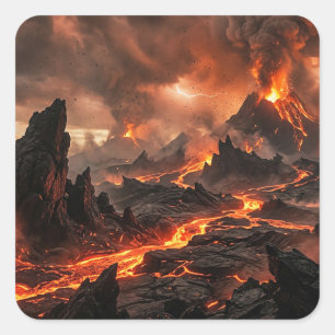 Volcanic Lava Square Sticker