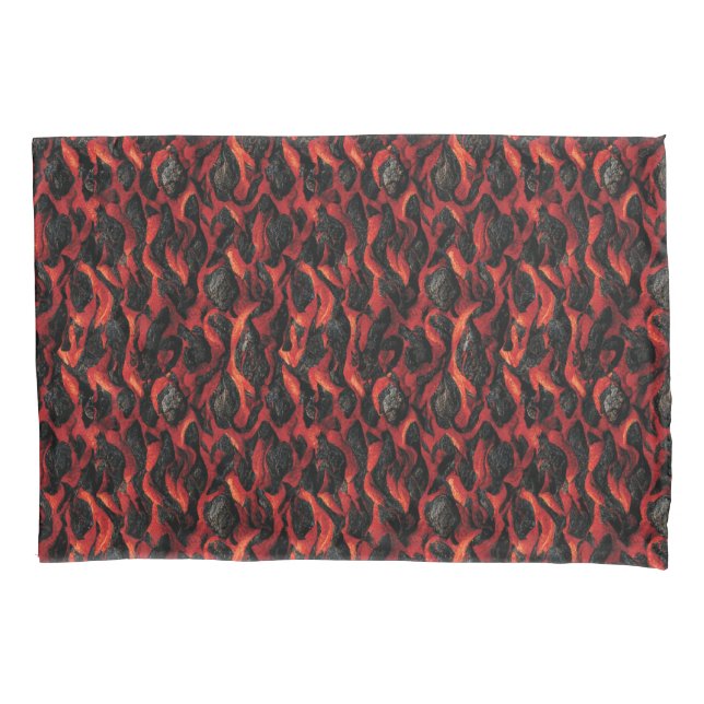 Volcanic Magma Volcano pattern Pillowcase (Front)