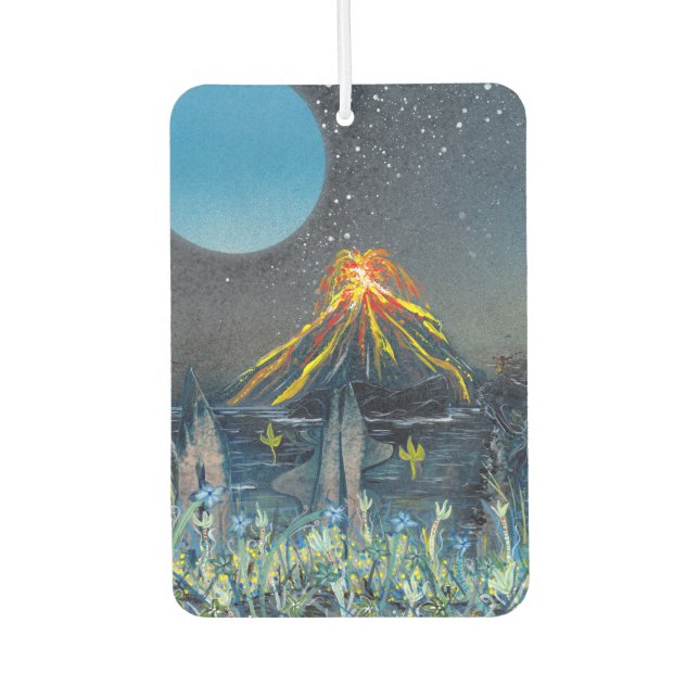 Volcanic Mountain Eruption Car Air Freshener (Front)