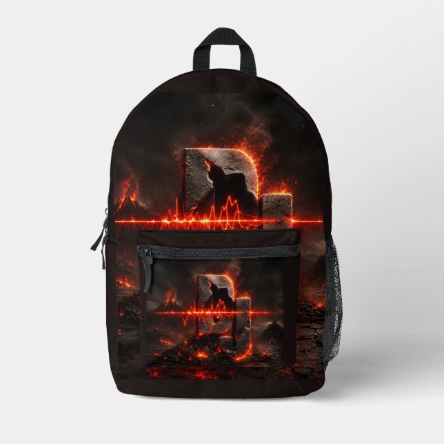 Volcanic Pulse DJ Printed Backpack (Front)