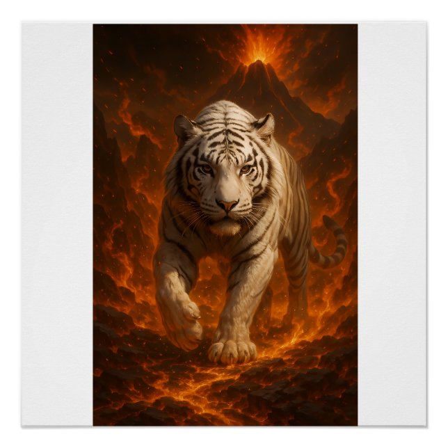  Volcanic White Tiger Premium Wall Art – Fine Art  (Front)