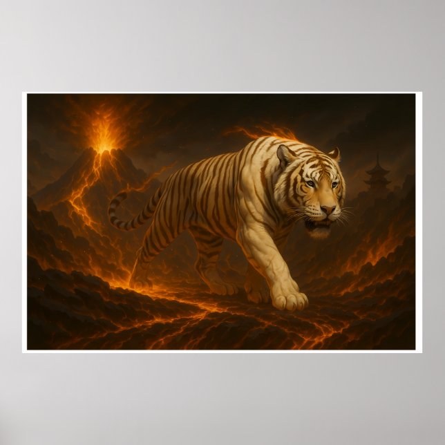 Volcanic White Tiger Premium Wall Art – Fine Art  (Front)