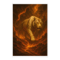 Volcanic White Tiger Premium Wall Art – Fine Art