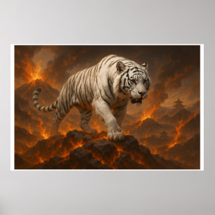 Volcanic White Tiger Premium Wall Art – Fine Art