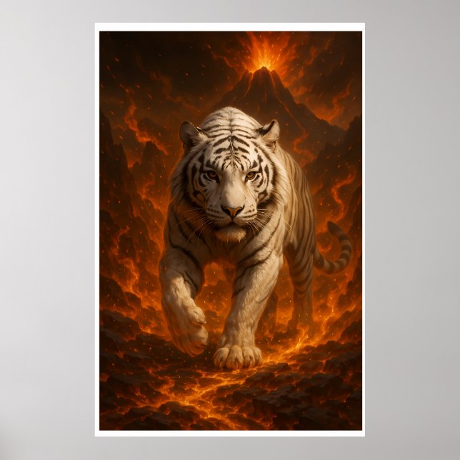  Volcanic White Tiger Premium Wall Art – Fine Art  (Front)