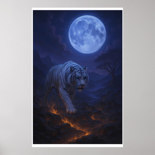 Volcanic White Tiger Premium Wall Art – Fine Art (Front)