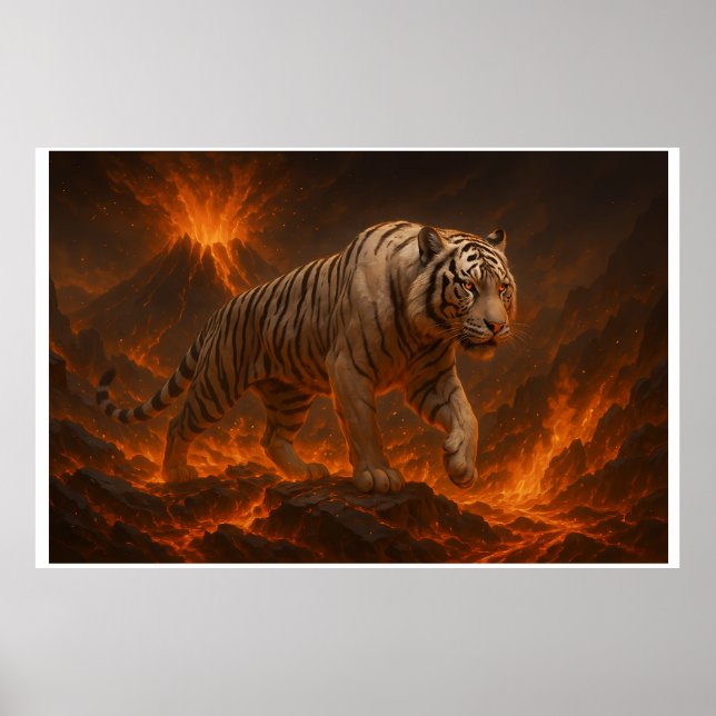 Volcanic White Tiger Premium Wall Art – Fine Art C (Front)