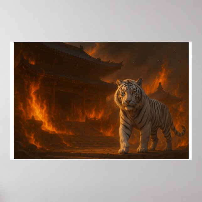 Volcanic White Tiger Premium Wall Art – Fine Art C (Front)