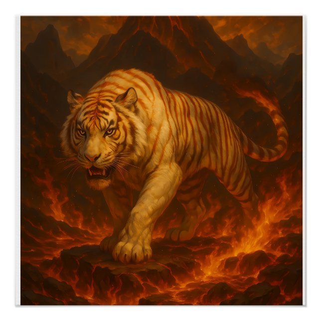 Volcanic White Tiger Premium Wall Art – Fine Art C (Front)