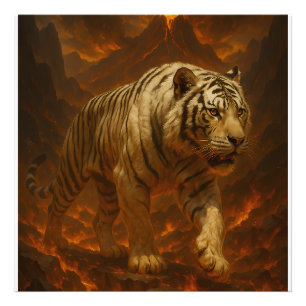 Volcanic White Tiger Premium Wall Art – Fine Art C
