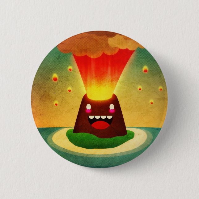 Volcano ***//// 6 cm round badge (Front)
