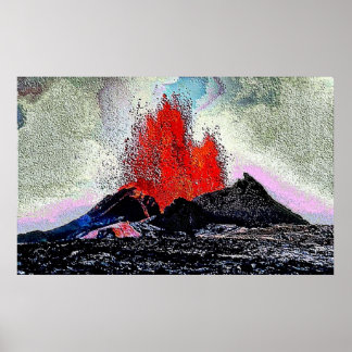 Volcano 7 enamel poster