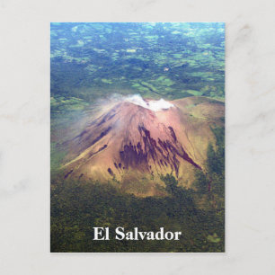 volcano aerial el salvador postcard