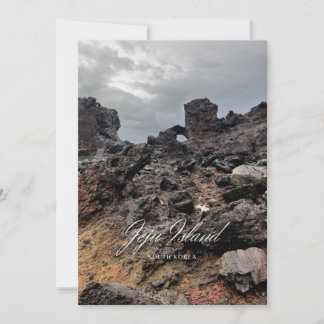 Volcano - Dark Island - Beautiful Island - Jeju Holiday Card