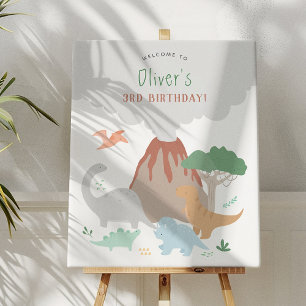 Volcano Dinosaur Boy Birthday Poster
