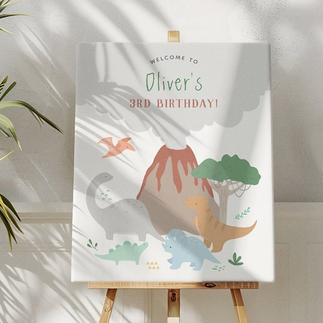 Volcano Dinosaur Boy Birthday Poster (Creator Uploaded)