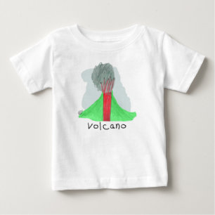 Volcano Drawing by Michael Baby T-Shirt