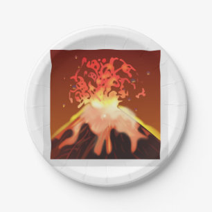 Volcano - Emoji Paper Plate