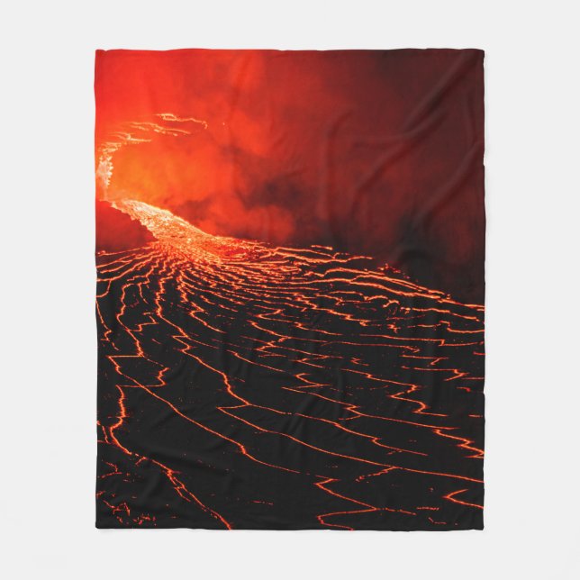 volcano eruption fleece blanket (Front)