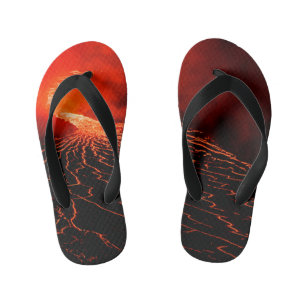 volcano eruption kid's thongs