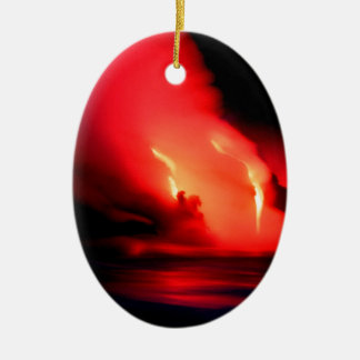Volcano Fire And Ice Kona Hawaii Ceramic Tree Decoration