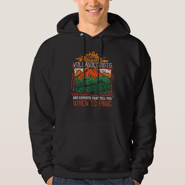 volcano geology volcanology geologist volcanologis hoodie (Front)