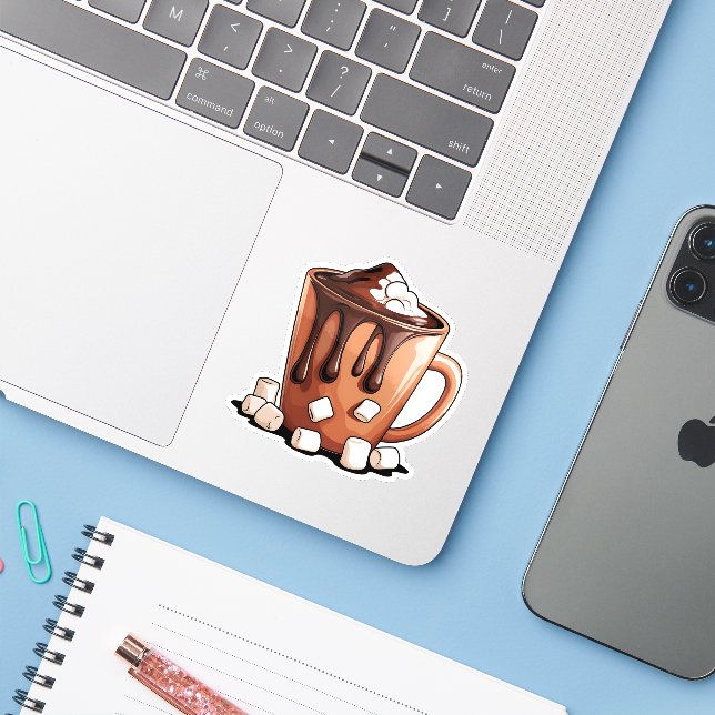 Volcano Hot Chocolate Dream Mug sticker (Laptop w/ iPhone)