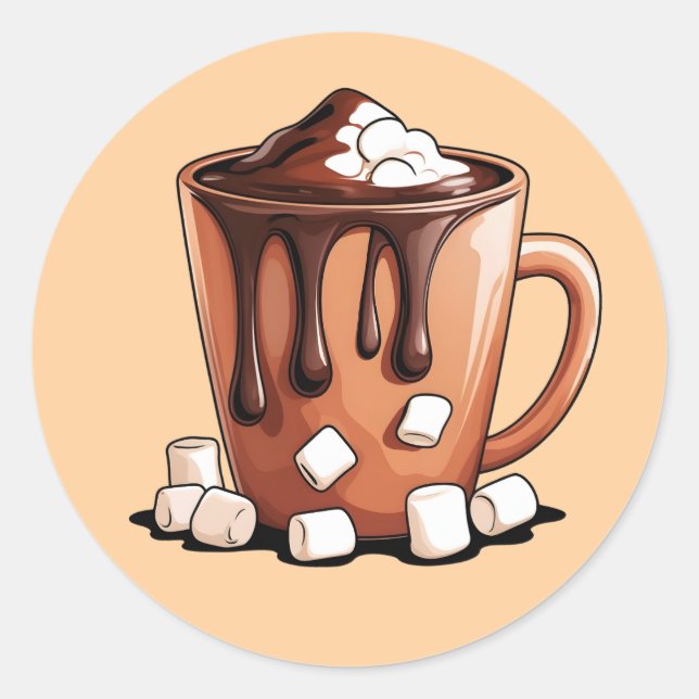 Volcano Hot Chocolate Dream Mug sticker (Front)
