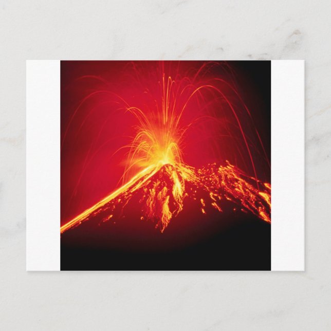 Volcano Hot Lava 1991 Costa Rica Postcard (Front)