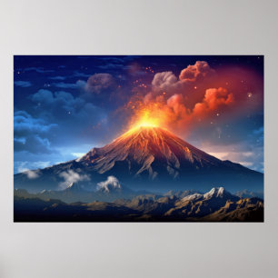 Volcano Landscape Travel Discovery Voyage Poster