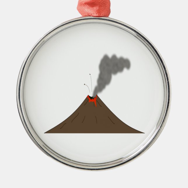 Volcano Mountain Metal Ornament (Front)