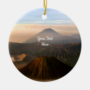 Volcano Mountain Photography Ceramic Ornament