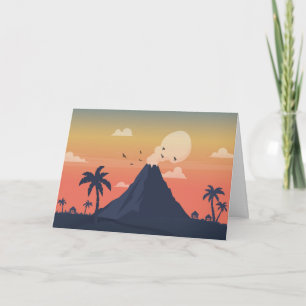 Volcano Mountain Scene Designer Card