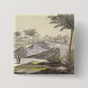 Volcano of Ario di Turbaco near Cartagena, Colombi 15 Cm Square Badge