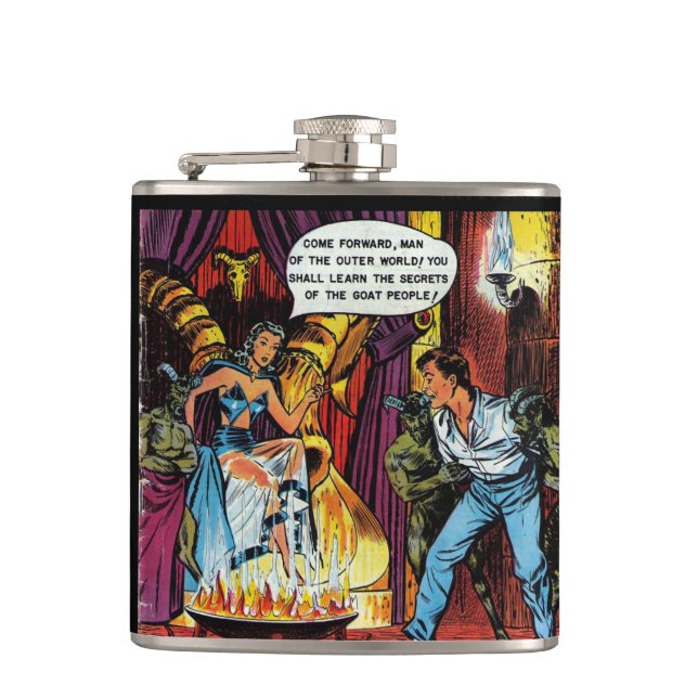 Volcano of Vengeance - Comic Hip Flask (Front)