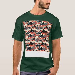 Volcano Seamless Pattern Mountain Fire Lava Magma  T-Shirt