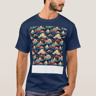 Volcano Seamless Pattern Mountain Fire Lava Magma  T-Shirt