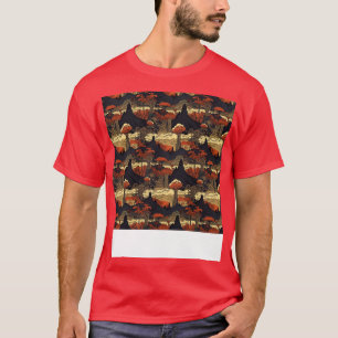 Volcano Seamless Pattern Mountain Fire Lava Magma T-Shirt