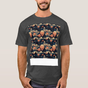 Volcano Seamless Pattern Mountain Fire Lava Magma T-Shirt