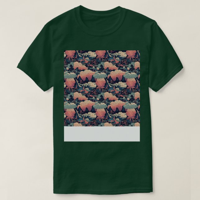 Volcano Seamless Pattern Mountain Fire Lava Magma  T-Shirt (Design Front)